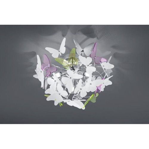 8055303887072 - Iperbriko - Butterfly Deckenleuchte 3xG9 Chrom Multicolor Schmetterlinge Ø45 cm Trio Lighting