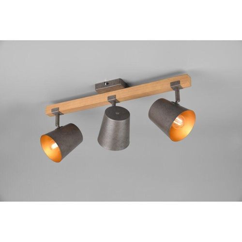 8055303854869 - Iperbriko - Spotlight 3-Punkt verstellbar Holz und Metall Nickel Bell Trio Beleuchtung