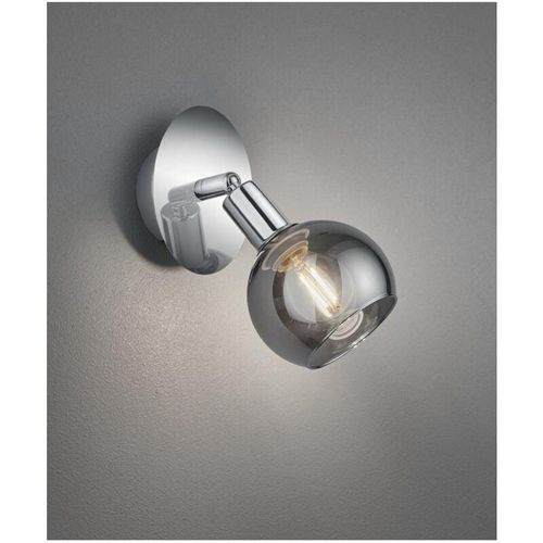 8055303855798 - Trio Lighting Chrom-Deckenstrahler mit Rauchglas