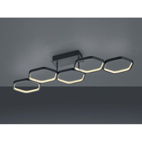 8055303888062 - Iperbriko - Vigo Dimmbare LED-Deckenleuchte 5 Hexagons L90 cm Anthrazit Trio Lighting