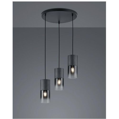 8055303912859 - Iperbriko - Vintage Pendelleuchte 3 x E27 Robin Black Metal Trio Beleuchtung