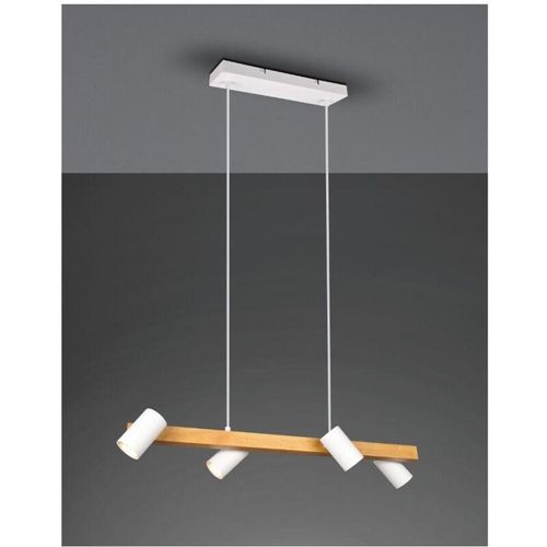 8055303861089 - Iperbriko - Marley Trio Lighting Linear Wood Pendelleuchte 4 verstellbare zylindrische weiße Spots