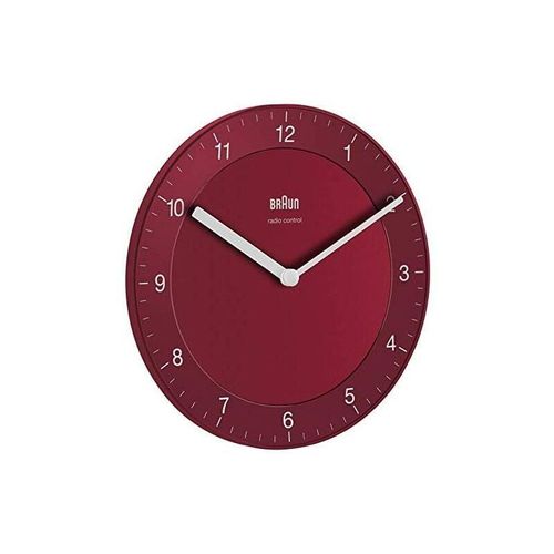 4007218670212 - Funkwanduhr Design-Objekt Design-Klassiker präzises Funkuhrwerk Einfach abzulesendes Zifferblatt Mattes Gehäuse Durchmesser 20 cm Farbe Rot Modell