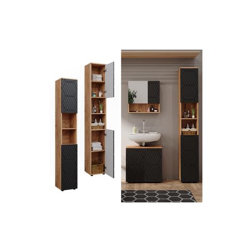 4066731405374 - Hochschrank Irma Eiche Anthrazit 30 x 192 cm Badezimmer 4066731405374 - Hochschrank Irma Eiche Anthrazit 30 x 192 cm Badezimmer