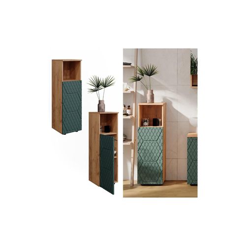 4066731405411 - Midischrank Irma Eiche Grün 30 x 95 cm Badezimmer