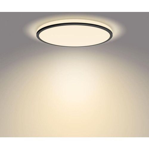 8719514431928 - Led Deckenleuchte Ozziet in Schwarz 18W 1800lm 2700K - black - Philips