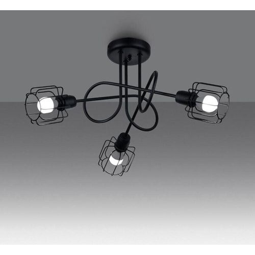 4066989029124 - Famlights - Pendelleuchte Benitio in Schwarz E14 3-flammig - black