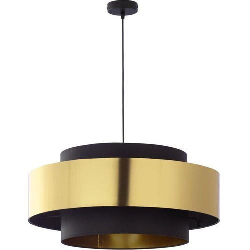 4065849999713 - Pendelleuchte Lenn in Schwarz und Gold E27 1-flammig - black - Famlights