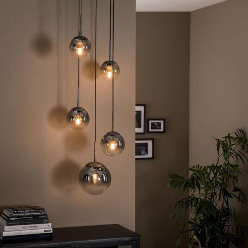 4066989005197 - Pendelleuchte Svenja in Silber E27 5-flammig [Gebraucht - Wie Neu] - grey - Famlights