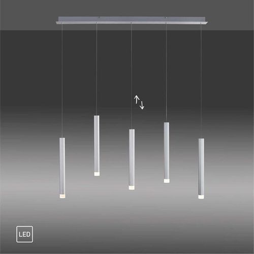 4043689977894 - Led Pendelleuchte Bruno in Aluminium 5x58W 1300lm - Aluminium - Leuchten Direkt