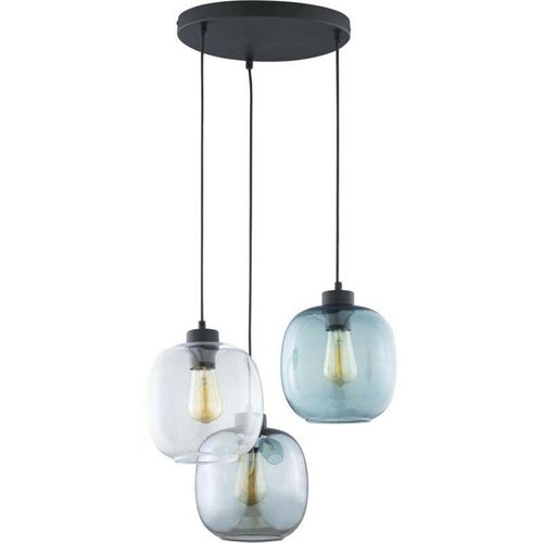 4065849999966 - Pendelleuchte Prince in Mehrfarbig E27 3-flammig - transparent - Famlights