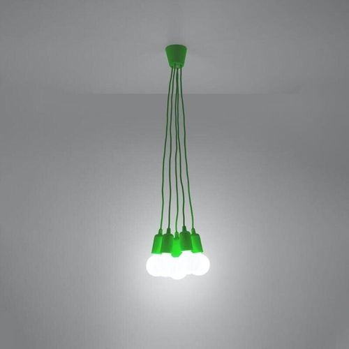 4066989029407 - Pendelleuchte Dani in Grün E27 5-flammig - green - Famlights