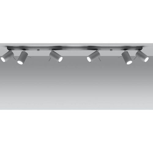 4260623714340 - Deckenspot Angelina aus Stahl in Grau GU10 max 6 x 40 w 1170 mm - grey - Famlights