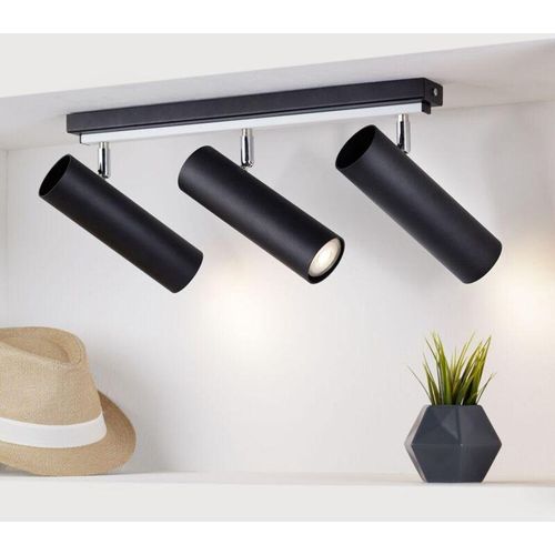 4260623714814 - Famlights - Deckenleuchte Kaja aus Stahl in Schwarz GU10 3 x 40 w - black