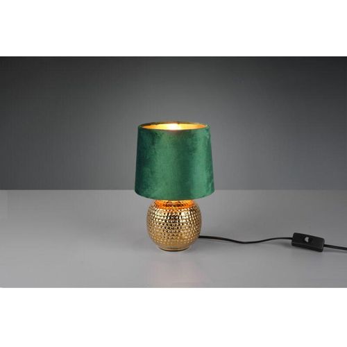 8055303001645 - Iperbriko - Sophia Gold Keramik Tischlampe Grüner Samt Lampenschirm Ø16 cm Trio Lighting