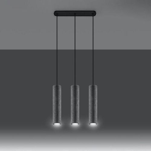 4066989029827 - Pendelleuchte Lou in Grau GU10 3-flammig - grey - Famlights