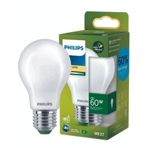 8720169187696 - Led Lampe E27 - Birne A60 4W 840lm 2700K ersetzt 60W standard Einerpack - white - Philips