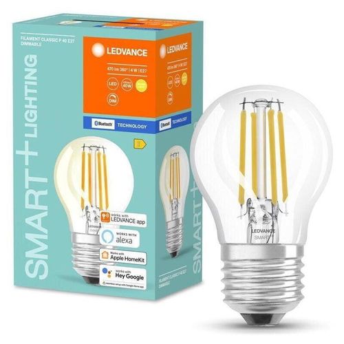 4058075609679 - Smart+ Bluetooth led Filament Lampe E27 Tropfen - P45 4W - transparent - Ledvance