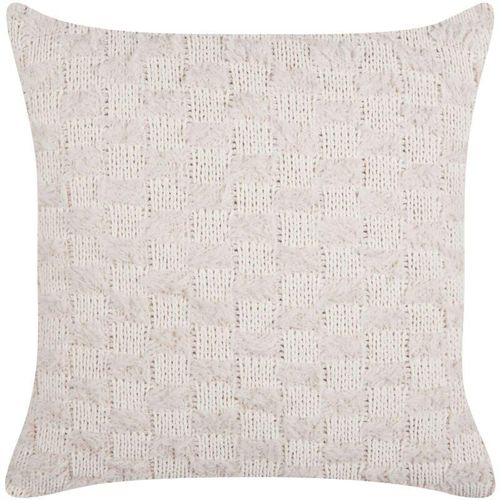 4255664859396 - Beliani - Dekokissen Beige Gestricktes Muster 45 x 45 cm Quadratisch Modern für Wohnzimmer Schlafzimmer Sofa Sessel Bett