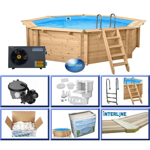 8720958000090 - Holzpool Java Wärmepumpen Set ø 530m 136m Wärmepumpe 45KW Set 8720958000090 - Holzpool Java Wärmepumpen Set ø 530m 136m Wärmepumpe 45KW Set