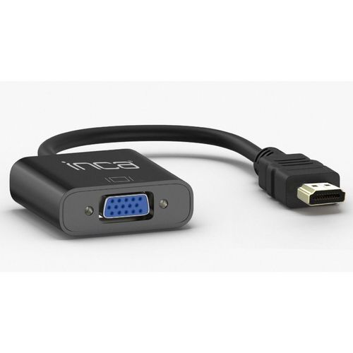 8681949010330 - HDMI-auf-VGA-Adapter mit inkludiertem Audiokabel – Optimieren Sie die Konnektivität für ein beeindruckendes Audio- und Videoerlebnis Schwarz - Inca