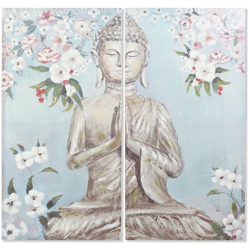 8424001816941 - Dkd Home Decor - Malerei Set 2 Leinwände 140x3x140 Buddha Leinwand handgemalte mehrfarbige Farbmaterial -Familienfotos Details