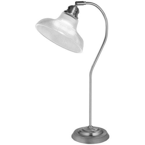 5053423137537 - Bistro iii Tischlampe Satinsilber Glas im Holphane-Stil - Searchlight