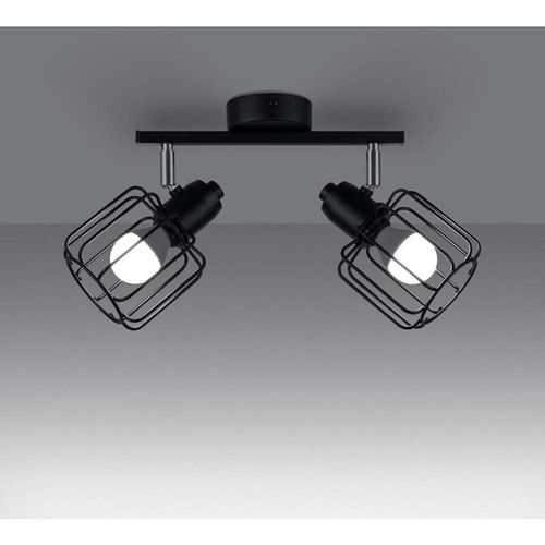 4066989024532 - Famlights - Deckenleuchte Benitio in Schwarz E14 2-flammig - black