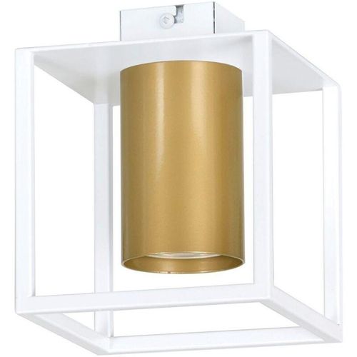 4260623718072 - Famlights - Deckenleuchte Marlon aus Metall in Weiß und Gold 1xGU10 - white