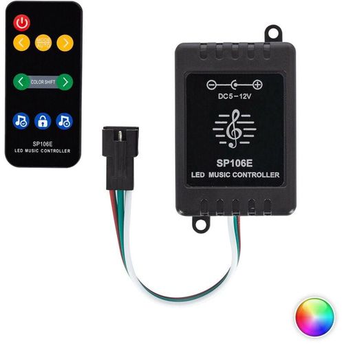 8445044154432 - Efectoled - Controller Dimmer Musikalisch für Digitale rgbic spi LED-Streifen 5-12V dc mit ir Fernbedienung rgbic