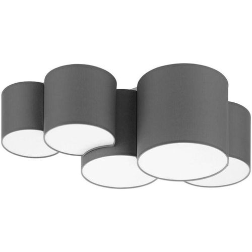 4260677174534 - Famlights - Deckenleuchte Alea aus Stoff in Grau 5x E27 - grey