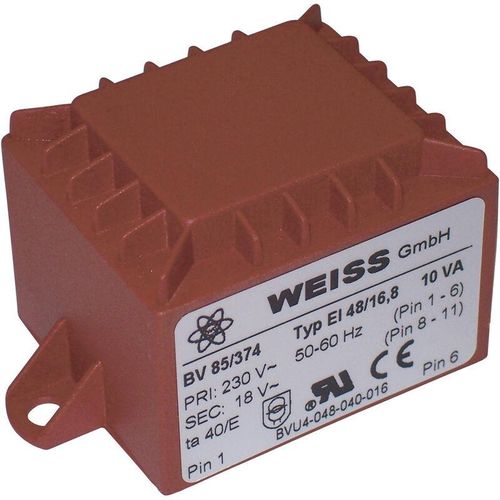 4016138435221 - Weiss Elektrotechnik - 85 375 Printtransformator 1 x 230 v 1 x 24 v ac 10 va 417 mA