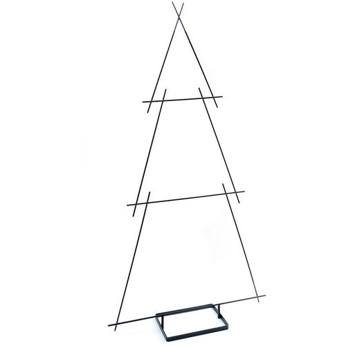 4260700656365 - Spetebo - Deisgn Metall Tannenbaum schwarz - 148 cm - Deko Baum für Zierschmuck - Weihnachten Advent Ständer Dekoration zum Beschmücken