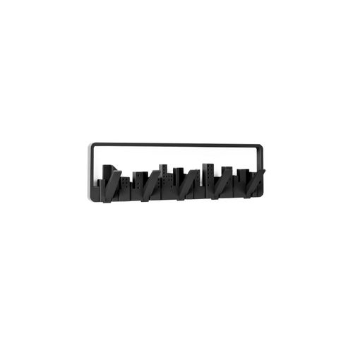 0028295395762 - Umbra Skyline Schwarz Garderobenhaken mit 5 beweglichen Haken Garderobenleiste aus Kunststoff 0028295395762 - Umbra Skyline Schwarz Garderobenhaken mit 5 beweglichen Haken Garderobenleiste aus Kunststoff