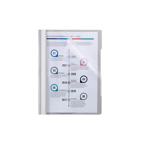 4022755923263 -  Schnellhefter Quality 014-2345-030-05 A4 grau Polyvinylchlorid (PVC) Vorderdeckel transparent 4022755923263 Head