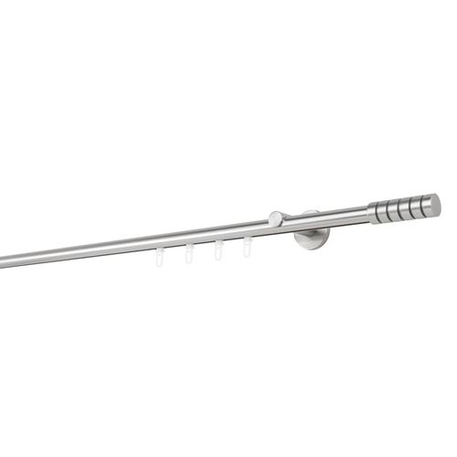 4066866172196 - Ondeco - Gardinenstange auf Maß Innenlauf 20mm Rille 1-lauf Vorhangstange Wandträger 65cm Stilgarnitur Gleiter für Vorhänge - Edelstahl-Optik - 370cm 4066866172196 - Ondeco - Gardinenstange auf Maß Innenlauf 20mm Rille 1-lauf Vorhangstange Wandträger 65cm Stilgarnitur Gleiter für Vorhänge - Edelstahl-Optik - 370cm