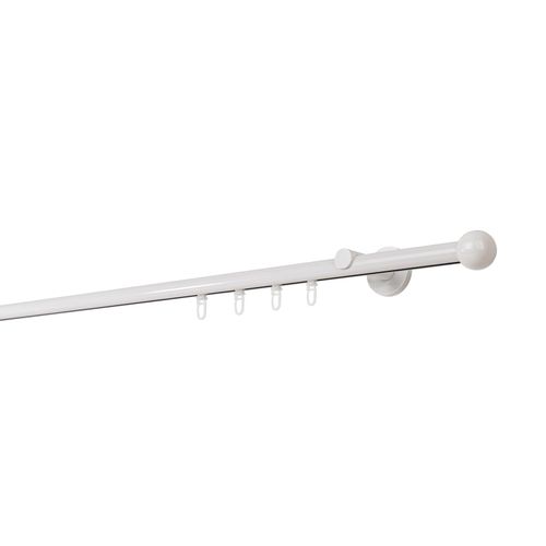 4066866169233 - Ondeco - Gardinenstange auf Maß Innenlauf 20mm Ball 1-lauf Vorhangstange Wandträger 65cm Stilgarnitur Gleiter für Vorhänge - Weiß - 200cm 4066866169233 - Ondeco - Gardinenstange auf Maß Innenlauf 20mm Ball 1-lauf Vorhangstange Wandträger 65cm Stilgarnitur Gleiter für Vorhänge - Weiß - 200cm