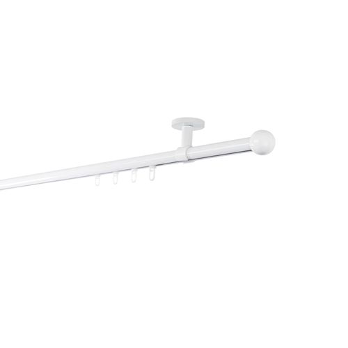 4066866191531 - Gardinenstange auf Maß Innenlauf 20mm Ball 1-lauf Vorhangstange Deckenträger 4cm Stilgarnitur mit Gleiter für Vorhänge - Weiß - 180cm 4066866191531 - Gardinenstange auf Maß Innenlauf 20mm Ball 1-lauf Vorhangstange Deckenträger 4cm Stilgarnitur mit Gleiter für Vorhänge - Weiß - 180cm