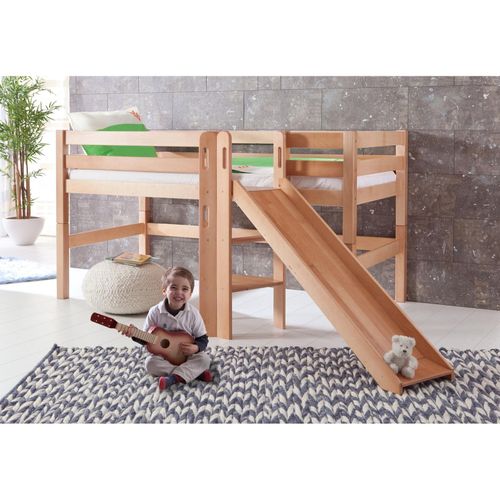 4250468512102 - Eliyas Halbhohes Spielbett mit Rutsche und Rolllattenrost Liegefläche 90 x 200 cm 4250468512102 - Eliyas Halbhohes Spielbett mit Rutsche und Rolllattenrost Liegefläche 90 x 200 cm