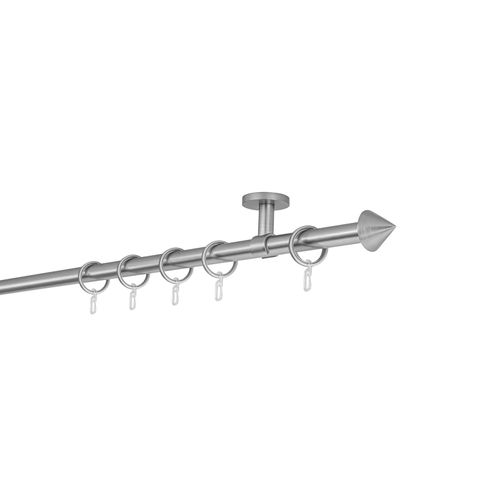 4066866165464 - 20mm1-läufigRohrDeckenträger classicEndstück cone Größe 150cm Farbvariante Edelstahl-Optik 4066866165464 - 20mm1-läufigRohrDeckenträger classicEndstück cone Größe 150cm Farbvariante Edelstahl-Optik