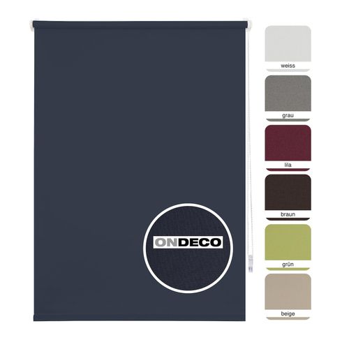 4040255306591 - Ondeco Tageslichtrollo Win ohne Bohren Klemmfix lichtdurchlässig und Blickdicht Farbe Dark-Blue Größe 120x160 cm 4040255306591 - Ondeco Tageslichtrollo Win ohne Bohren Klemmfix lichtdurchlässig und Blickdicht Farbe Dark-Blue Größe 120x160 cm
