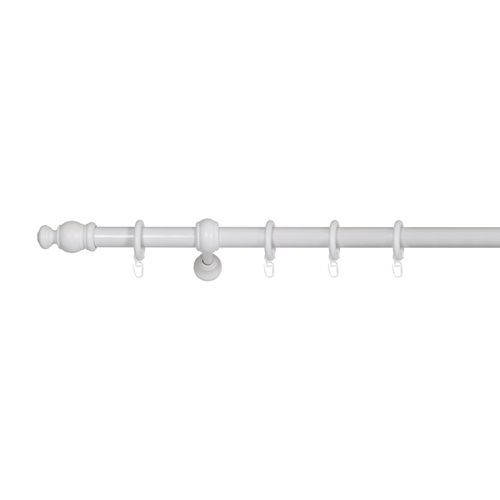 4040255311977 - Ondeco Gardinenstange Holz 28mm 1-lauf Komplettgarnitur Vorhangstange Farbe weiss Größe 160 cm