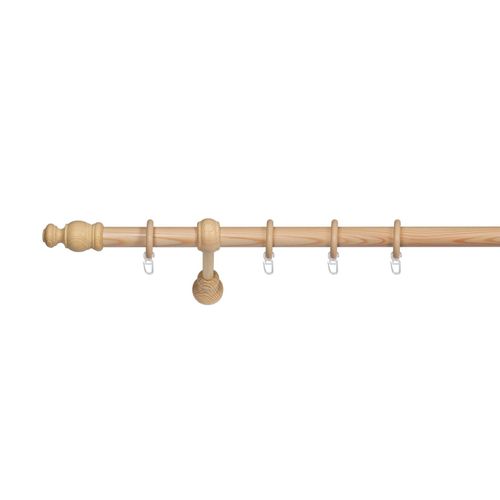 4040255311830 - Ondeco Gardinenstange Holz 28mm 1-lauf Komplettgarnitur Vorhangstange Farbe Kiefer Größe 200 cm 4040255311830 - Ondeco Gardinenstange Holz 28mm 1-lauf Komplettgarnitur Vorhangstange Farbe Kiefer Größe 200 cm