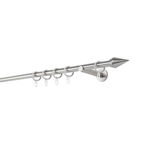 4066866120791 - Gardinenstange MYDECO 20mm Point Wandträger 12 cm Gardinenstangen Gr L 120 cm 1 läufig silberfarben (edelstahlfarben) Gardinenstangen Wandmontage