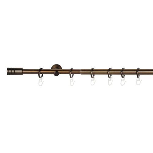 4040255308502 - Gardinenstange ausziehbar 1-lauf Vorhangstange Fenster Wandmontage Endstück Rille Komplettgarnitur Teleskopstange 16 19 mm mit Ringen - Bronziert 4040255308502 - Gardinenstange ausziehbar 1-lauf Vorhangstange Fenster Wandmontage Endstück Rille Komplettgarnitur Teleskopstange 16 19 mm mit Ringen - Bronziert