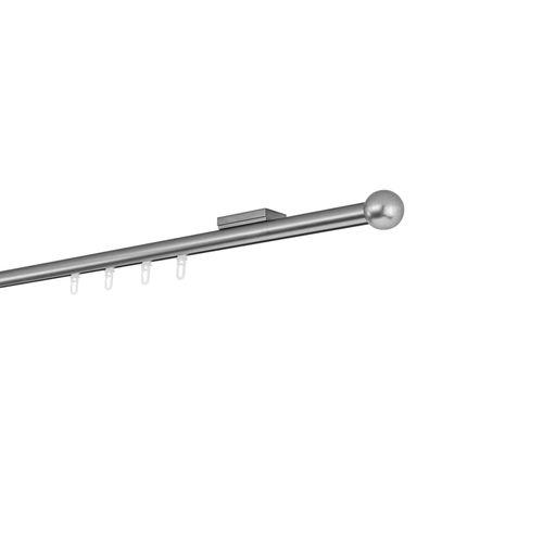 4066866199117 - Ondeco Gardinenstange auf Maß Innenlauf 20mm Ball 1-lauf Deckenträger 11cm mit Gleiter Farbe Edelstahl-Optik Größe 320cm 4066866199117 - Ondeco Gardinenstange auf Maß Innenlauf 20mm Ball 1-lauf Deckenträger 11cm mit Gleiter Farbe Edelstahl-Optik Größe 320cm