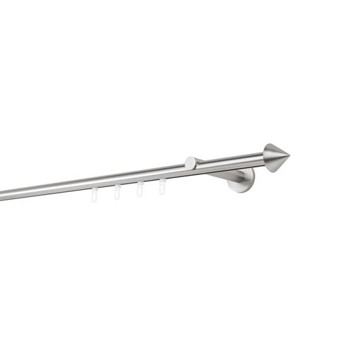 4066866181174 - Ondeco Gardinenstange auf Maß Innenlauf 20mm Spitze 1-lauf Wandträger 12cm Gleiter Farbe Edelstahl-Optik Größe 360cm 4066866181174 - Ondeco Gardinenstange auf Maß Innenlauf 20mm Spitze 1-lauf Wandträger 12cm Gleiter Farbe Edelstahl-Optik Größe 360cm