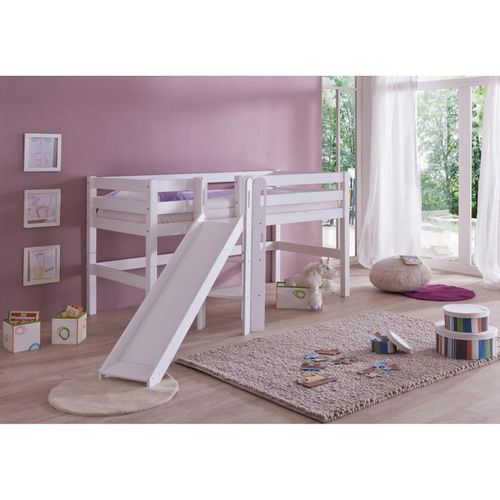 4250468512119 - Spielbett ELIYAS mit Rutsche Buche massiv weiß lackiert 90 x 200 cm 4250468512119 - Spielbett ELIYAS mit Rutsche Buche massiv weiß lackiert 90 x 200 cm
