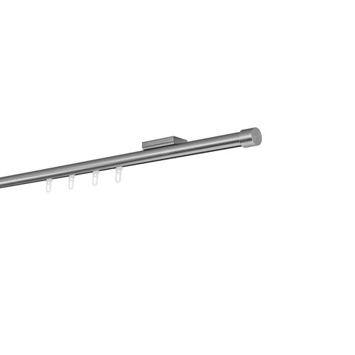 4066866198684 - Ondeco - Gardinenstange auf Maß Innenlauf 20mm Cap 1-lauf Vorhangstange Deckenträger 11cm Stilgarnitur mit Gleiter für Vorhänge - Edelstahl-Optik 4066866198684 - Ondeco - Gardinenstange auf Maß Innenlauf 20mm Cap 1-lauf Vorhangstange Deckenträger 11cm Stilgarnitur mit Gleiter für Vorhänge - Edelstahl-Optik