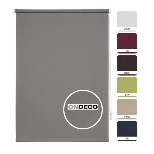 4040255306348 - Ondeco Tageslichtrollo Win ohne Bohren Klemmfix lichtdurchlässig und Blickdicht Farbe Grau Größe 180x160 cm